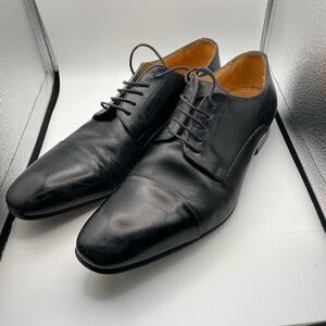 Saks Fifth Avenue Classic Black Leather Derbys